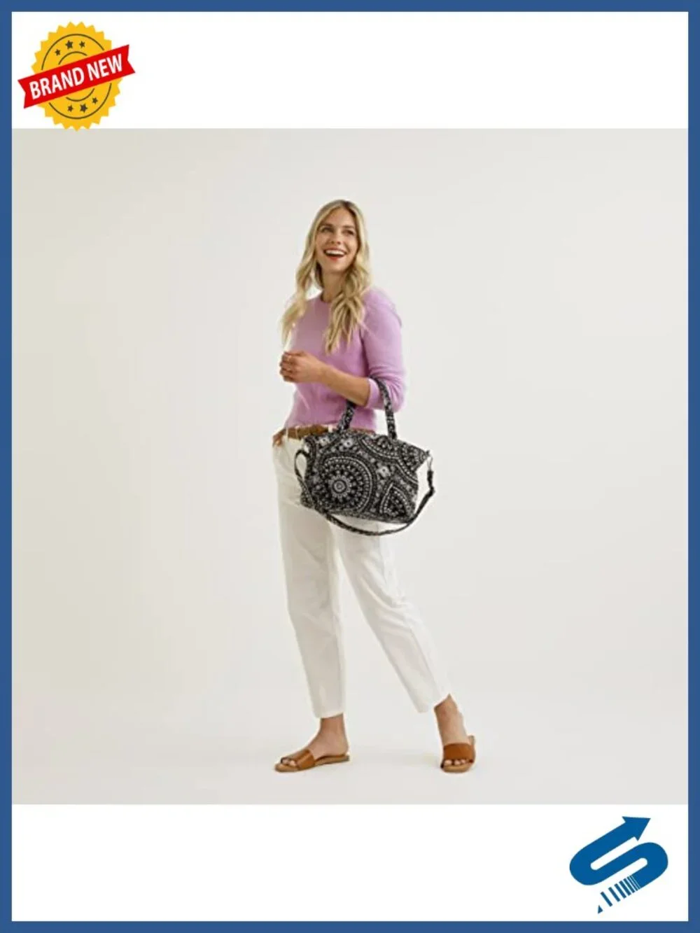 Recycled Cotton Pleated Multi-Strap Shoulder Satchel Purse
